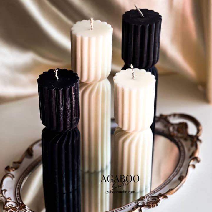 Agaboo Candle - Wholesale Pillar candle - Huge Twisted Ribbed Pillar Candle10