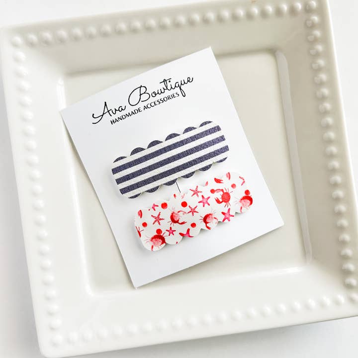 Summer Crab Snap Clip-set voor wholesale door Ava Bowtique