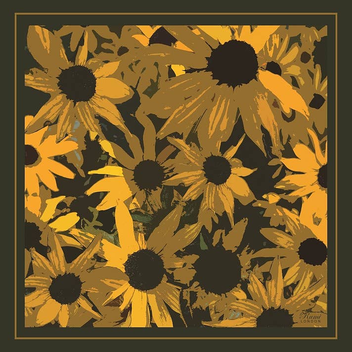 RUMI - Wholesale Scarf - Unisex - Gloriosa Daisy Luxury Silk Scarf3