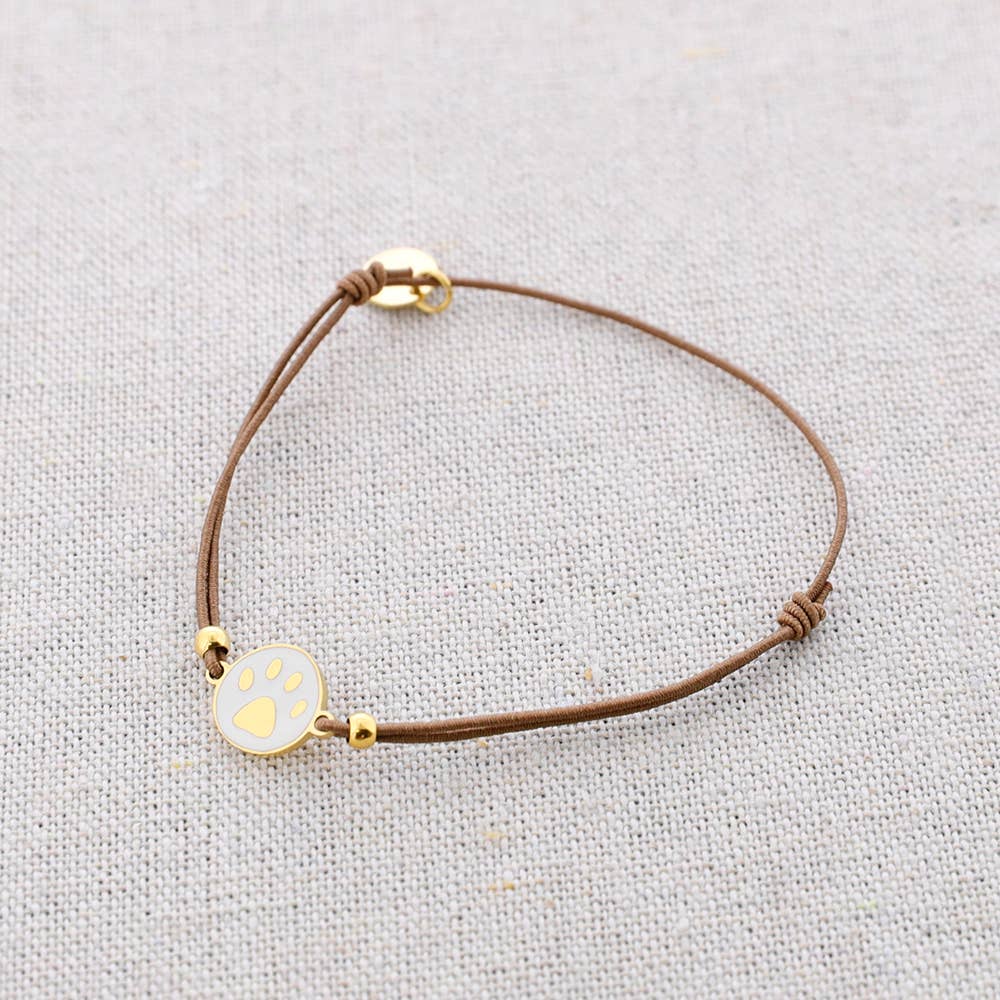 Sonata - Wholesale Charm/Dangle Bracelet - Enamel Doggy Print Steel Elastic Bracelet1