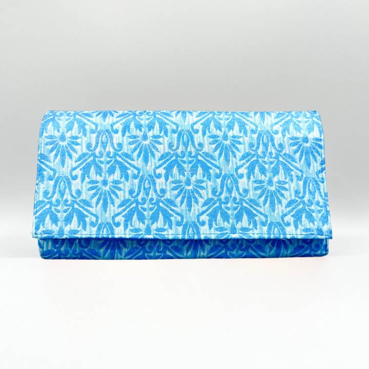 Cartera Saari reciclada Celeste para venta al por mayor de AMANSH