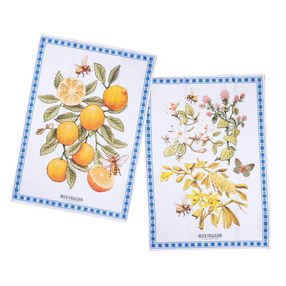 Blue Stallion Farm - Wholesale Apron - BLUE FARM TOIL APRON & 2X TEA TOWELS SET1