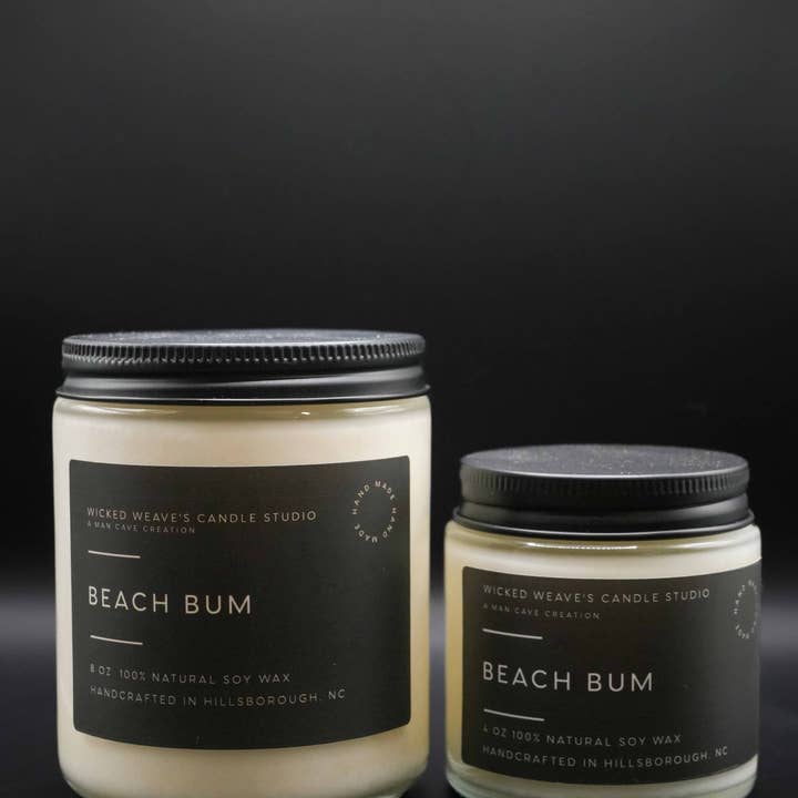 Wicked Weave’s Candle Studio - Wholesale Jar/Filled Candle - Beach Bum Soy Wax Candle (4 Size Options)