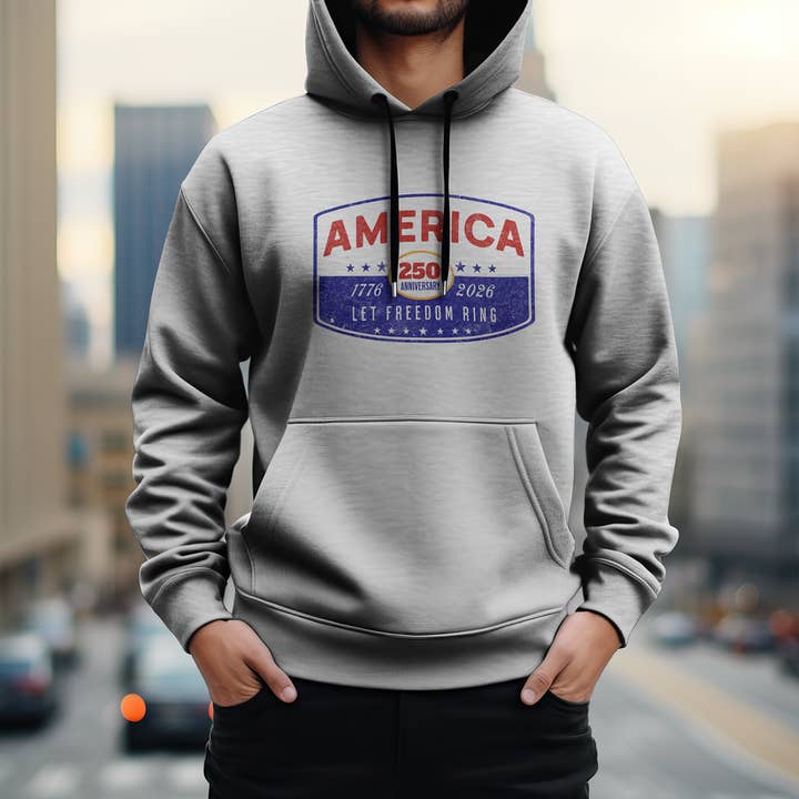 Patriotic 250th Anniversary Hoodies for wholesale by Sources Inc.