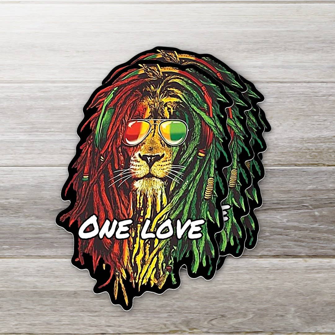 Ozark Sticker Company – Großhandel Aufkleber – Rasta One Love Löwe Aufkleber4