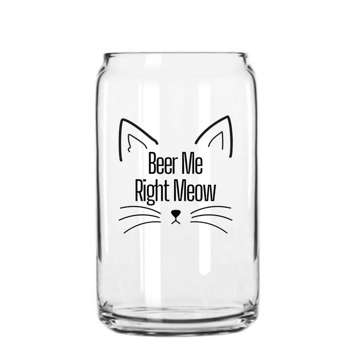 Beer Me Right Meow, Beer Can Glass for wholesale by Craft Beer Pet Gear
