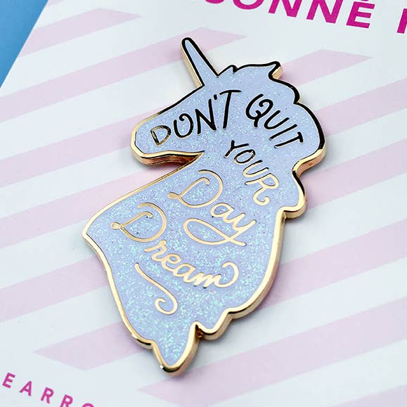 Unicorn Daydreams Lapel Pin - White for wholesale by Little Arrow