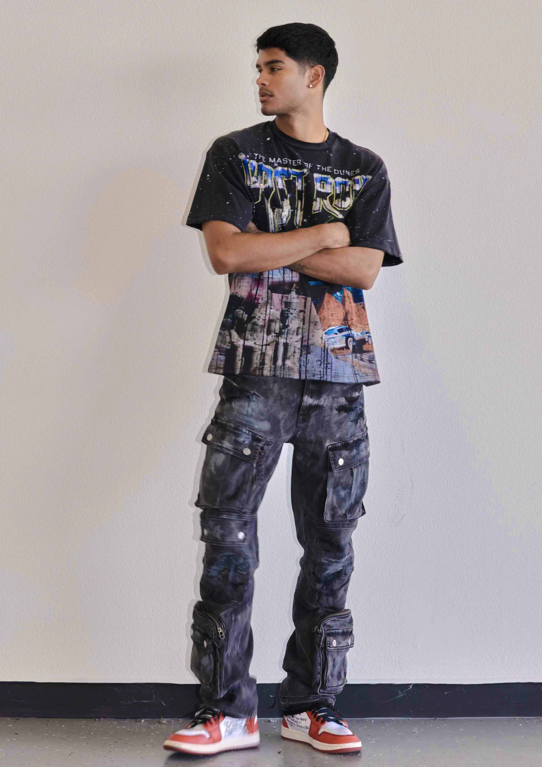 First Row - Wholesale Jeans - Men's - UTILITY CARGO SHARP DENIM PANTS5