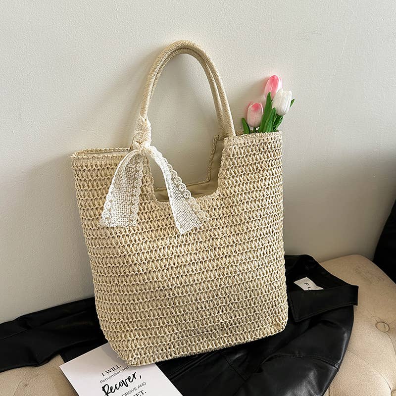 wandf - Wholesale Beach Bag - Straw Bags for Women Summer Tote Bag,Large Beach Bag Holiday1