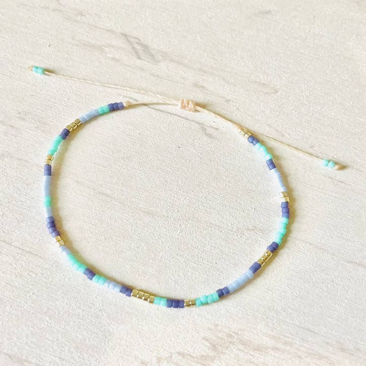 Atelline - Venta al por mayor Pulsera de cuentas - Pulsera ajustable de Miyuki en nylon con cuentas pequeñas 1022