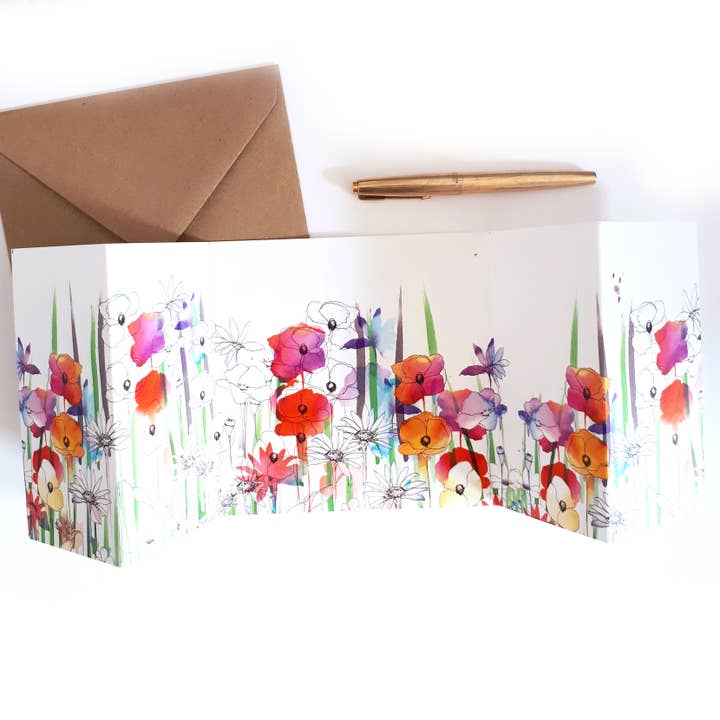Vilda blommor Panorama Card för wholesale av Nina Nou