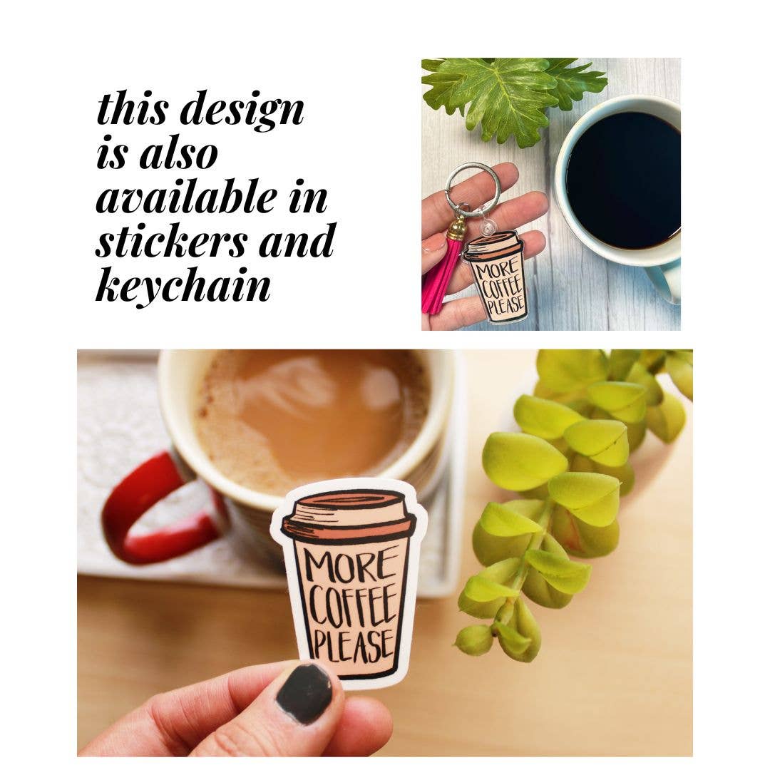 Anna B. Shop - Vente Tote bag – unisexe - Sac fourre-tout en toile More Coffee Please, personnalisé5