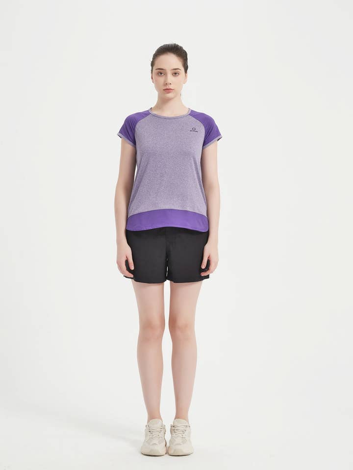 Maglietta da donna a manica corta con girocollo per la vendita all'ingrosso da parte di Neyo