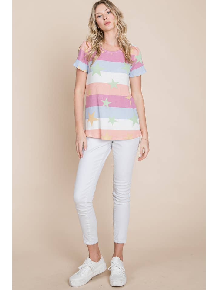 BOMBOM - Wholesale T-Shirt - Women's - TA1813 SOFT WAFFLE KNIT TEE