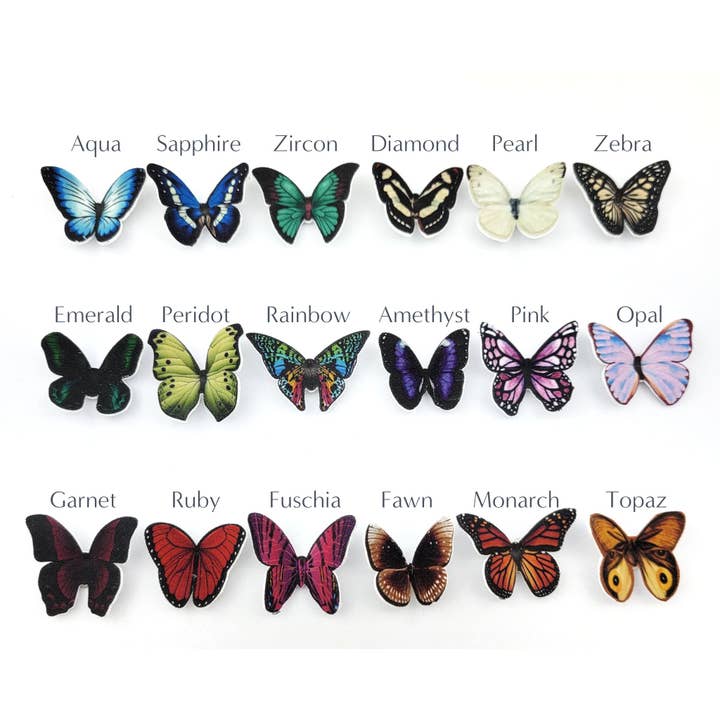 WonderLight Jewelry - Wholesale Pendant/Charm Necklace - Gemstone Teardrop Butterfly Necklace - Butterfly / Hope10