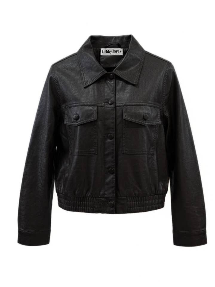 Ivy Læderjakke - Sort for engroshandel hos Libby Loves