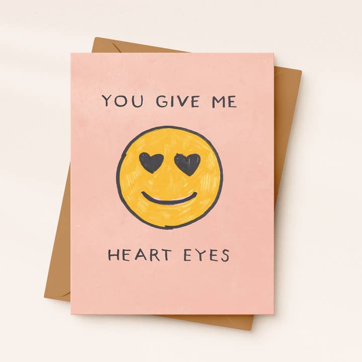Daydream Prints - Wholesale Love Card - You Give Me Heart Eyes Card | Emoji Card | Love Card