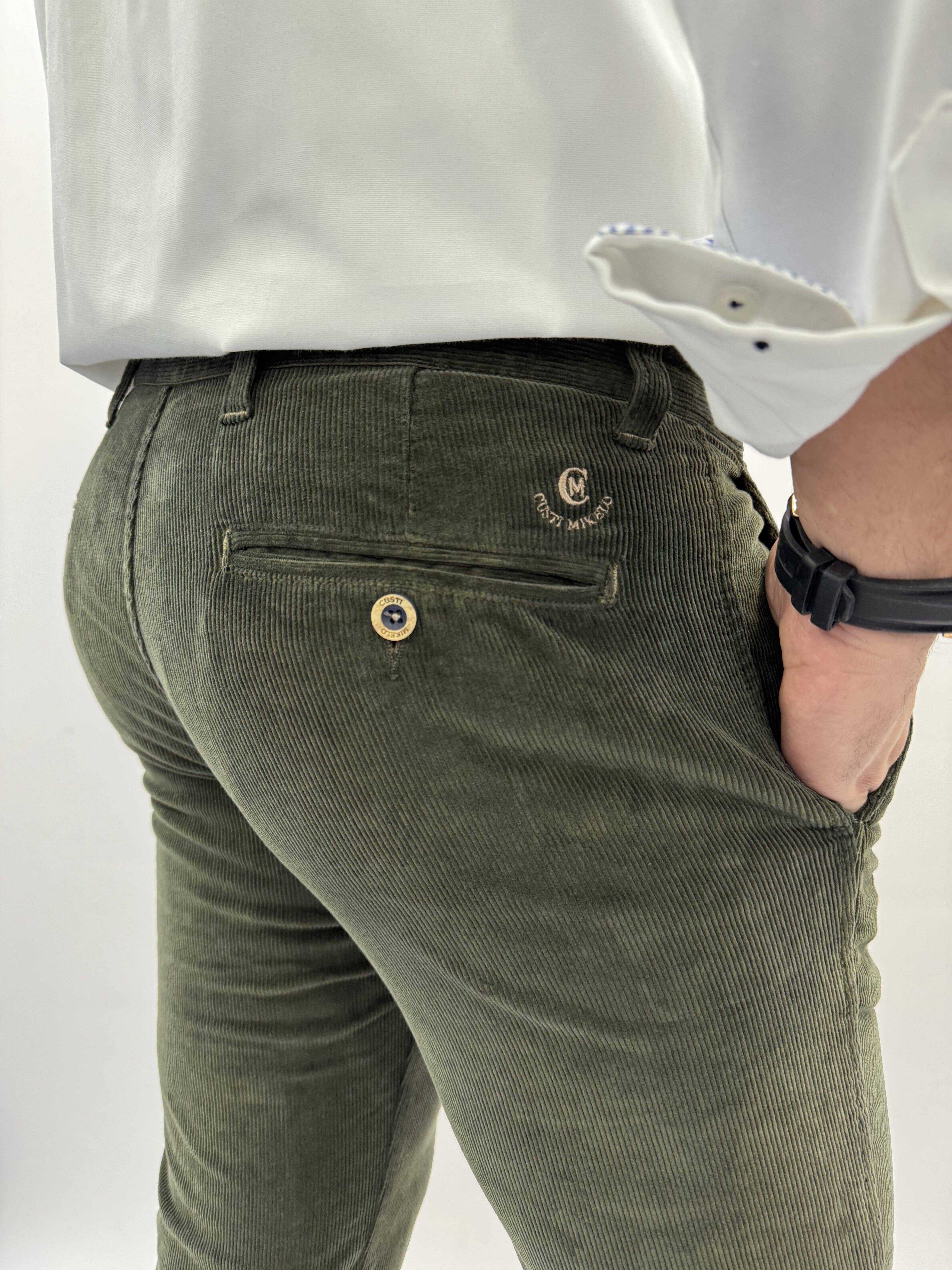 Custi Mikelo: Men's Clothing & Christmas Gifts - Wholesale Pants - Men's - Hunting Green Corduroy Pants2