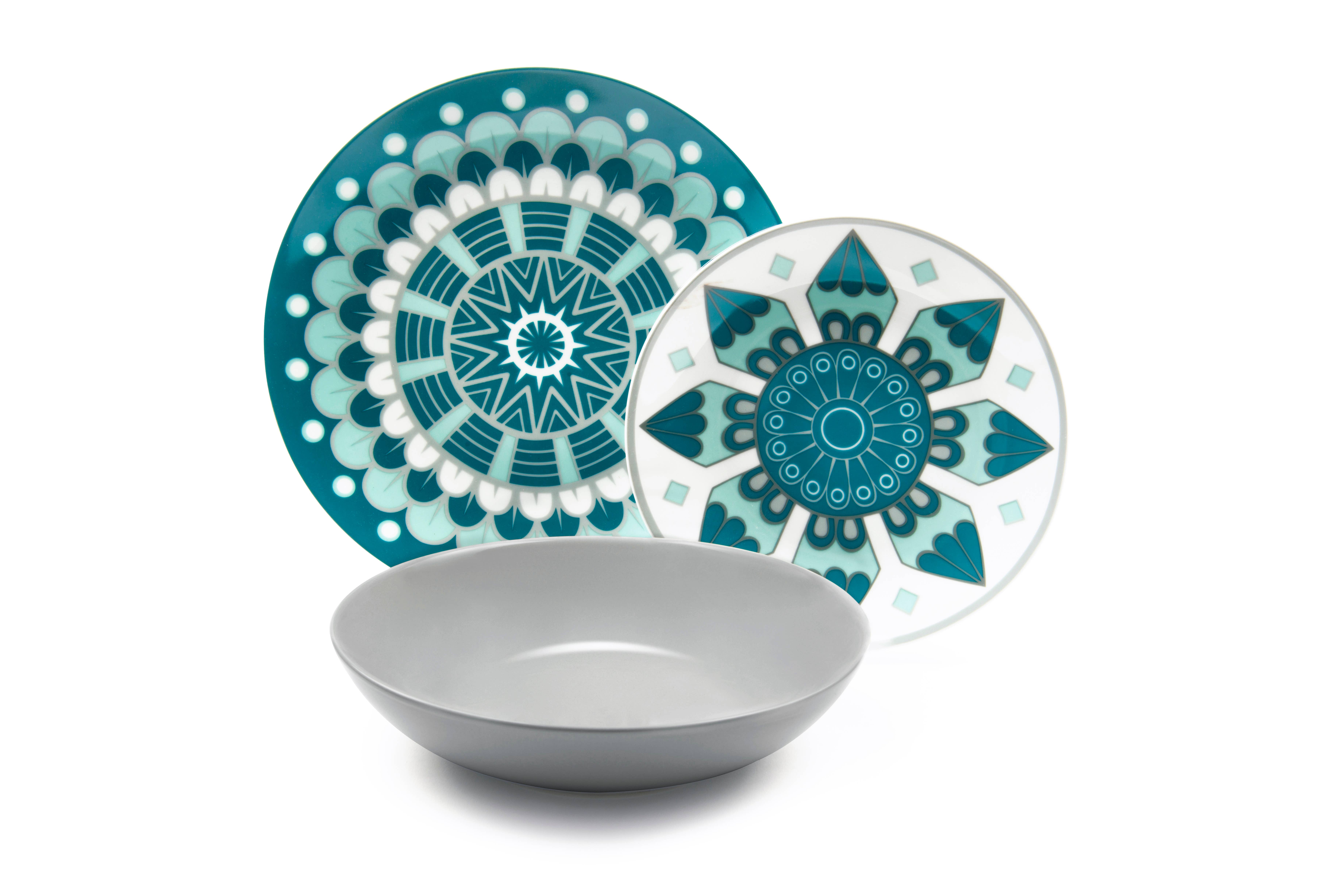 multicolour 18 Mandala Dinnerware Set for wholesale on Faire7