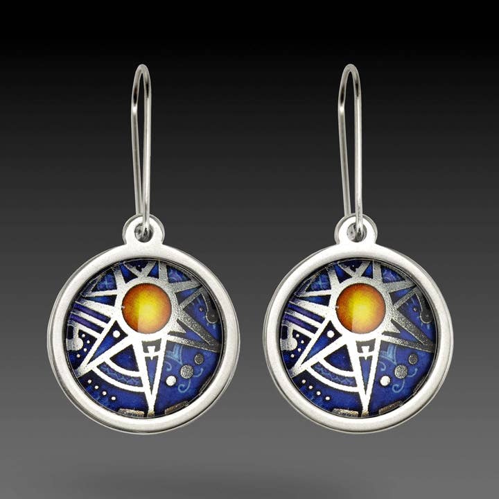 Himmlische Sternfeuer-Hängeohrringe für den Großhandel von Liz Sabol Jewelry Art