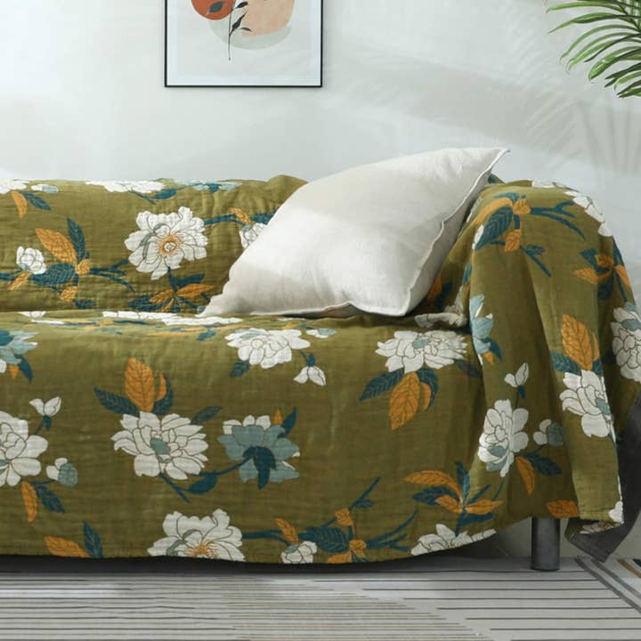 Moderny - Wholesale Quilt - Olive Flower Quilt