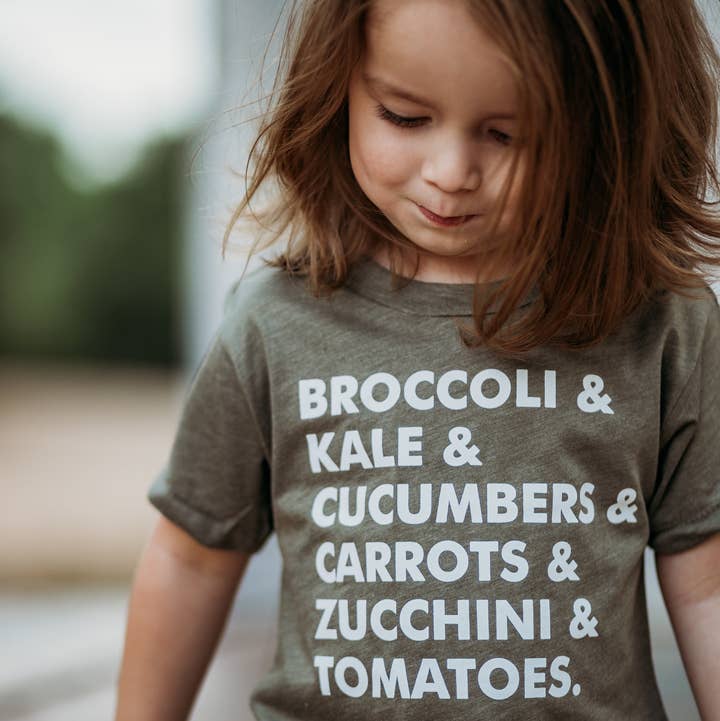 Nature Supply Co - Wholesale Screen Printed T-Shirt - Kids - Kids Garden T-Shirt – Veggie List8