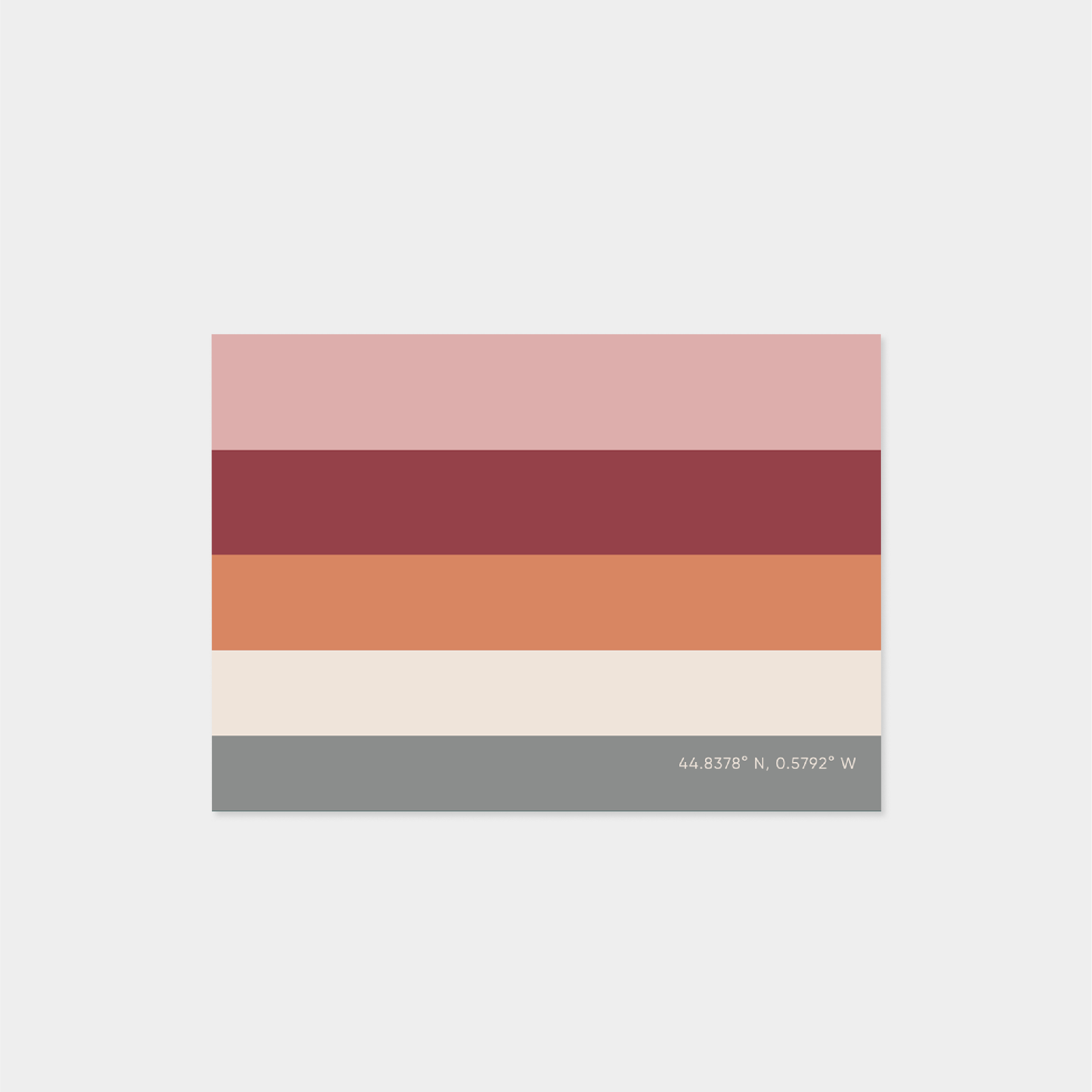 The Design Craft – Cartão de saudação diária por atacado – Cartão de Viagem de Coordenadas de Cor de Bordeaux França0