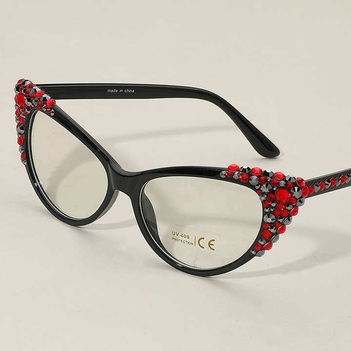 Sensibling Corp. - Wholesale Sunglasses - Women's - Bubbly Austrian Crystal Cat Eye Optical Glasses8