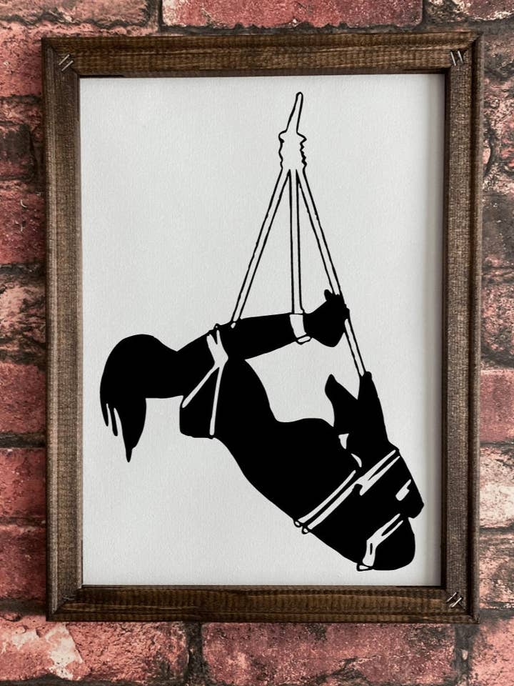 Colgante inspirado en Shibari, belleza encuadernada en cuerda, lienzo con marco de cuerda para venta al por mayor de Persephones Fates