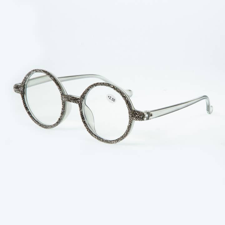 Ole - Vendita all'ingrosso Occhiali da vista - Donna - Lettori con cornice rotonda con strass fatti a mano GY 0