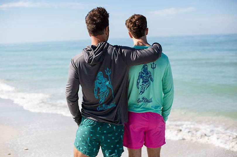 Sun Drunk - Wholesale Rashguard - Men's - UPF 50+ Sun Shirt – Poseidon with Hood6