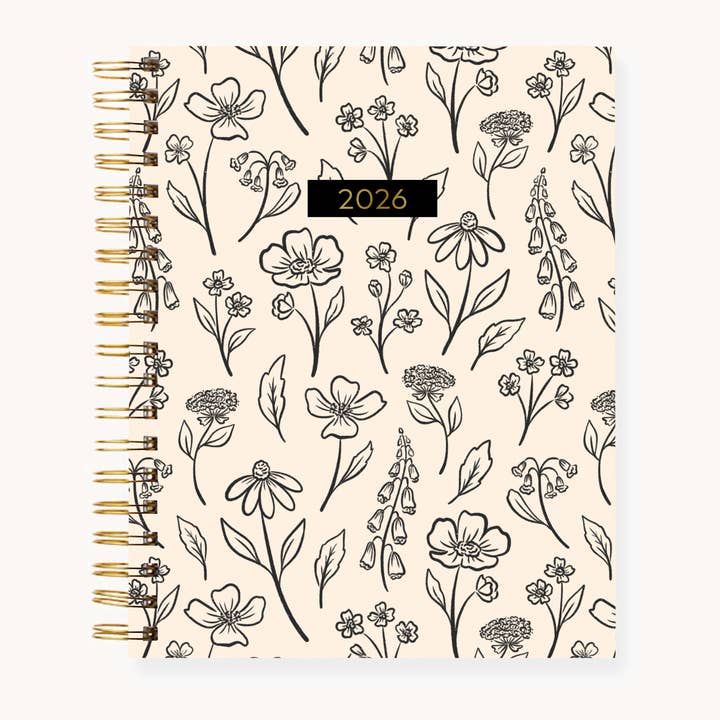 Pressed Floral 2026 Yearly Planner for wholesale by Elyse Breanne Design