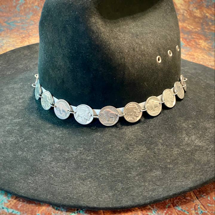 Buffalo Nickel Hat Band, Real Indian Nickel Coin Hat Band for wholesale by ASTALI