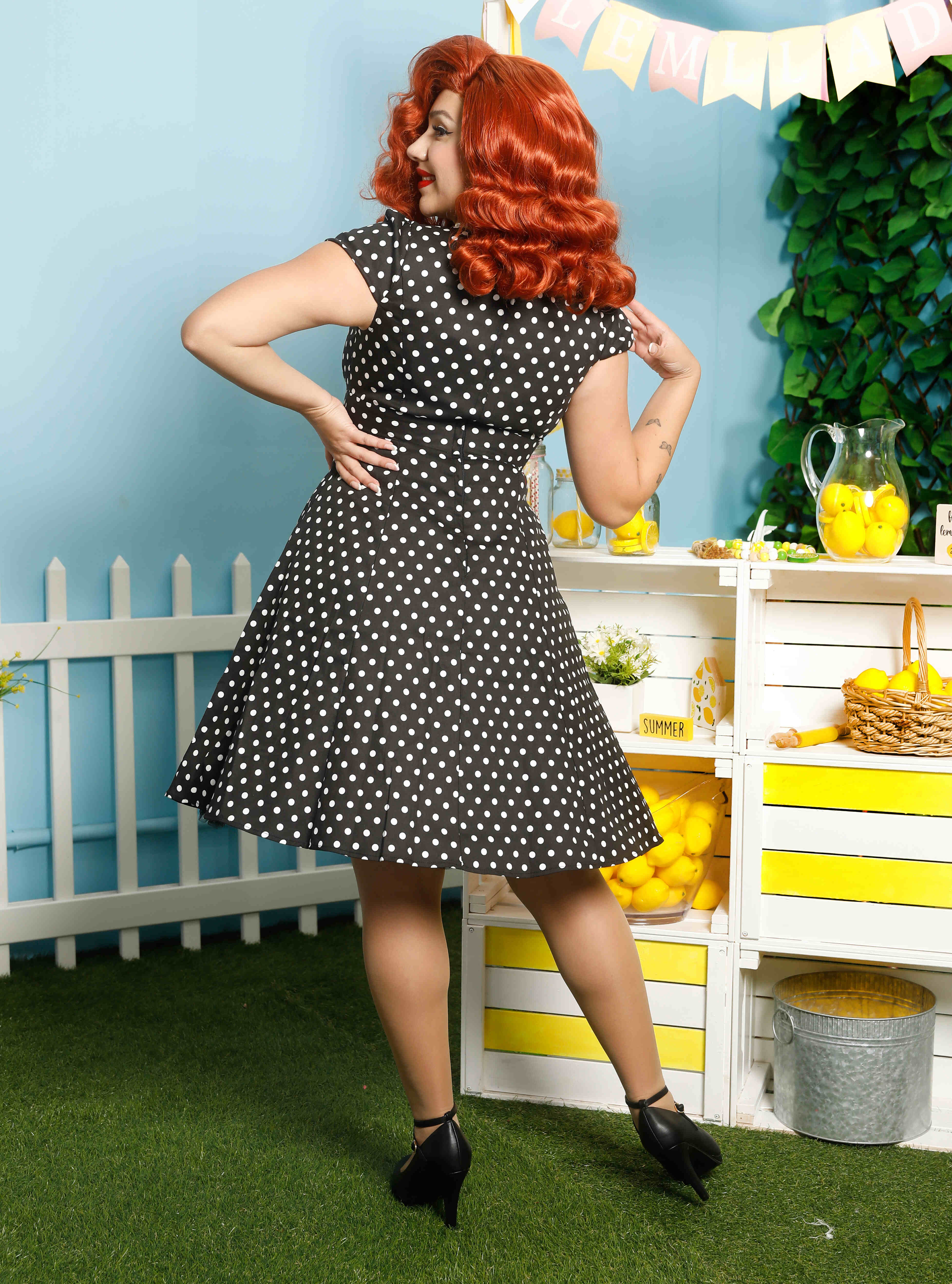 Dolly & Dotty - Wholesale Dress - Women's - Claudia Flirty Fifties Style Dress in Black7