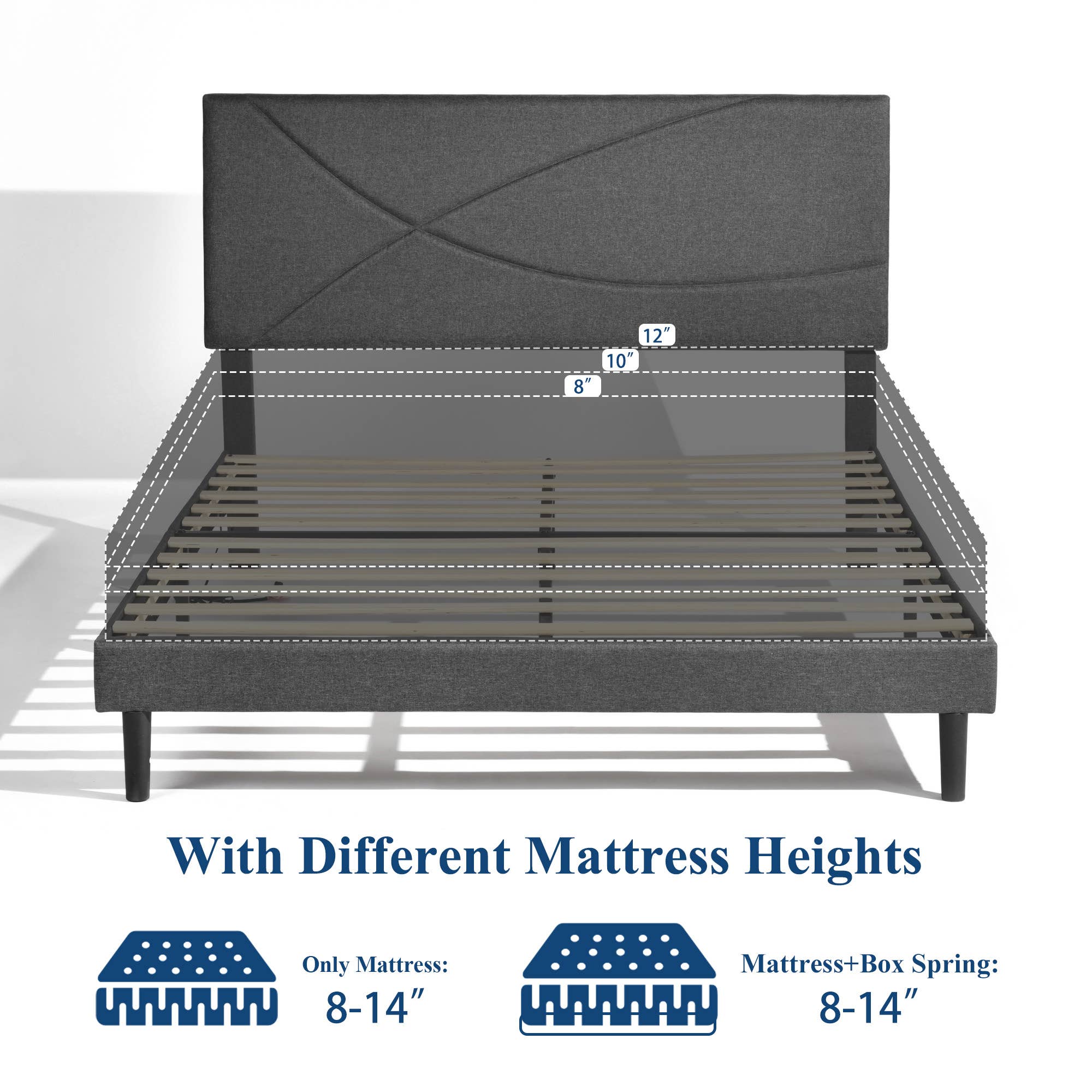 39F Inc. - Wholesale Bed - Queen Size Bed Frame with USB port & LED Headboard–Grey19