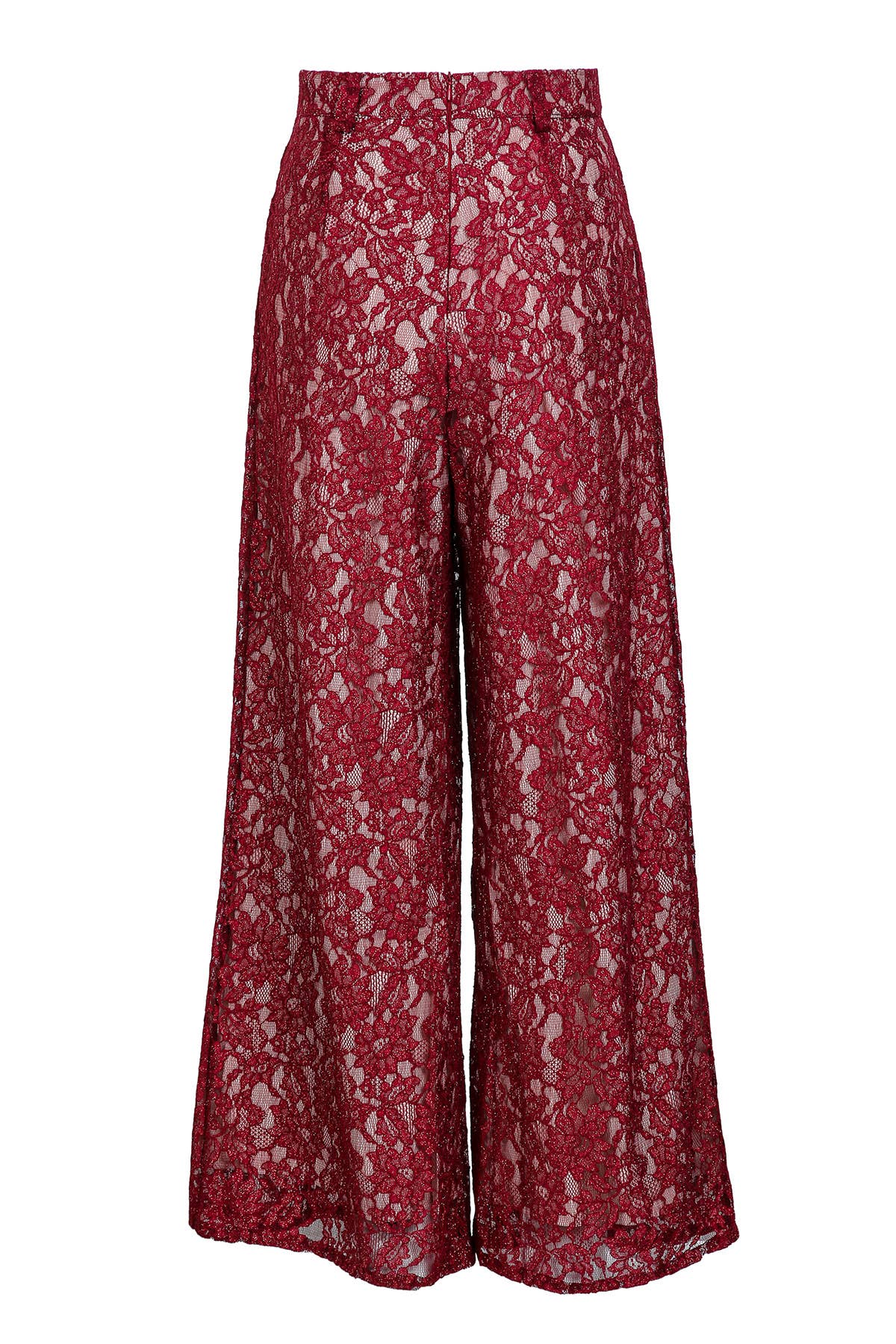 Beulah Style - Wholesale Pants - Women's - Floral Embroidered Mesh Maxi Slacks PC70361