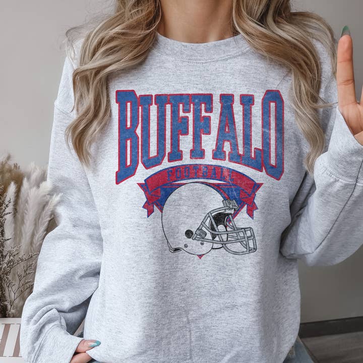 Par.tees by Party On! - Wholesale Graphic Sweatshirt - Women's - Vintage Hometown Football Graphic Sweatshirts