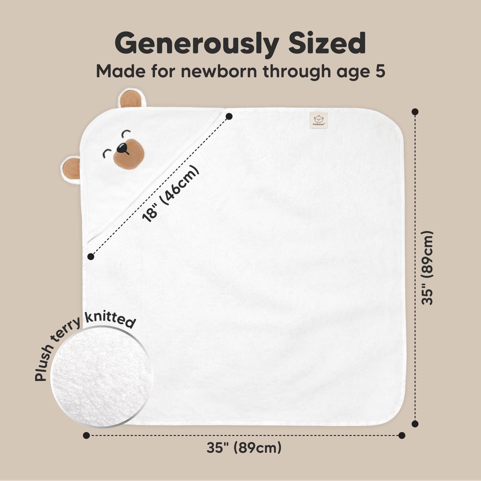 Grizzly KeaBabies Cuddle Baby Hooded Towel for wholesale on Faire4