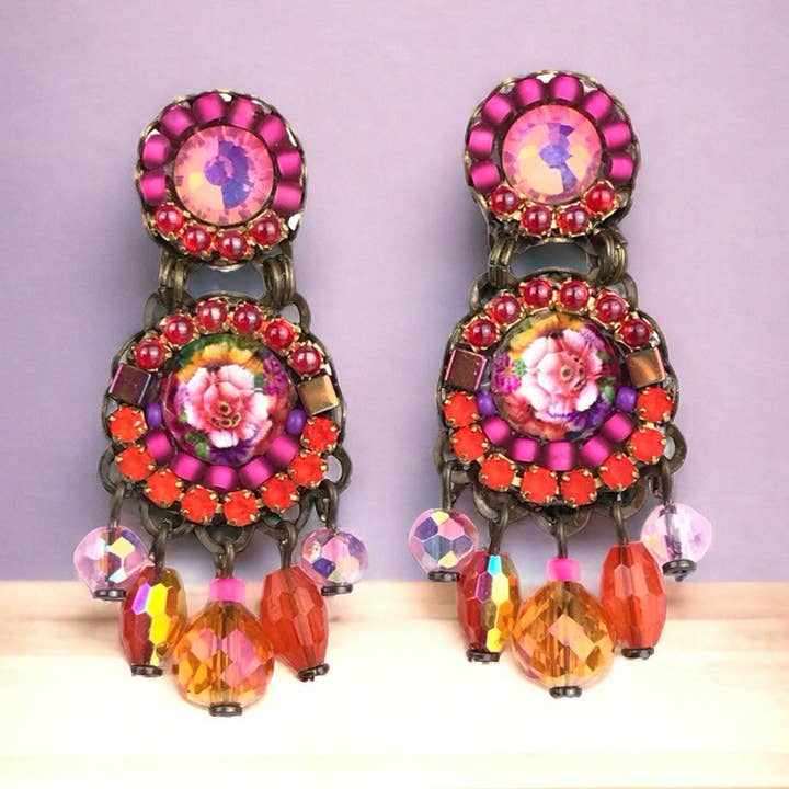 Boucles d'oreilles en cristal Ginger pour la vente par melizijewelry