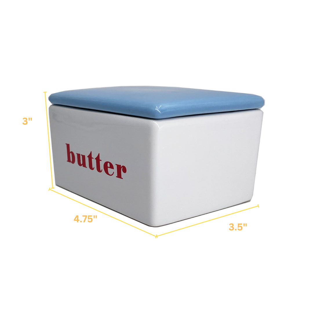 first of a kind - Wholesale Butter Dish - Ceramic Butter Box, Red, White & Blue - Vintage Butter Keepe1