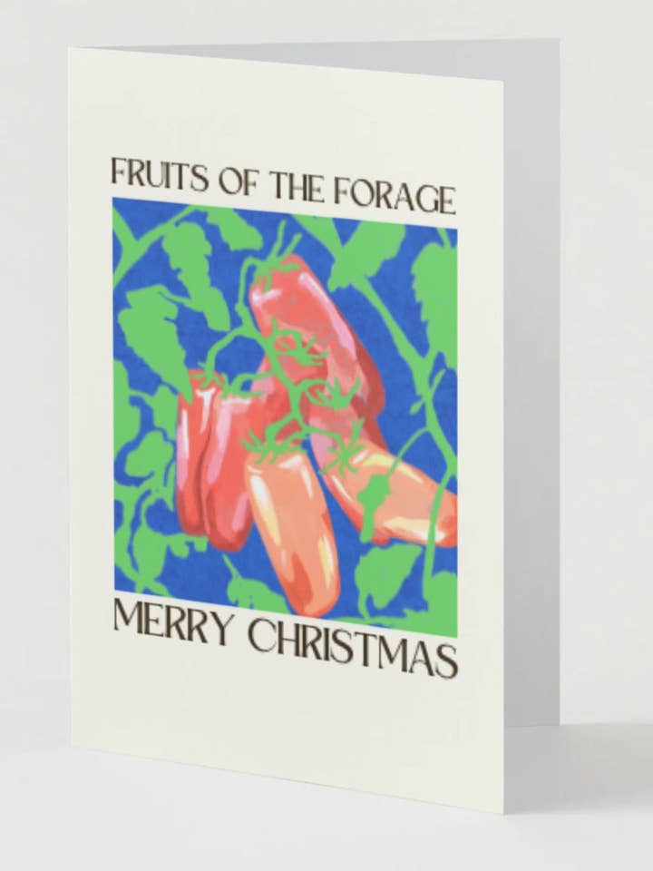 Tomato Christmas Card for wholesale by Fruits of the Forage