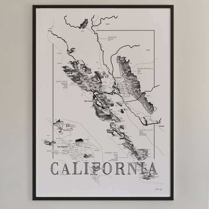 Brushery - Wholesale Map - California wine map2