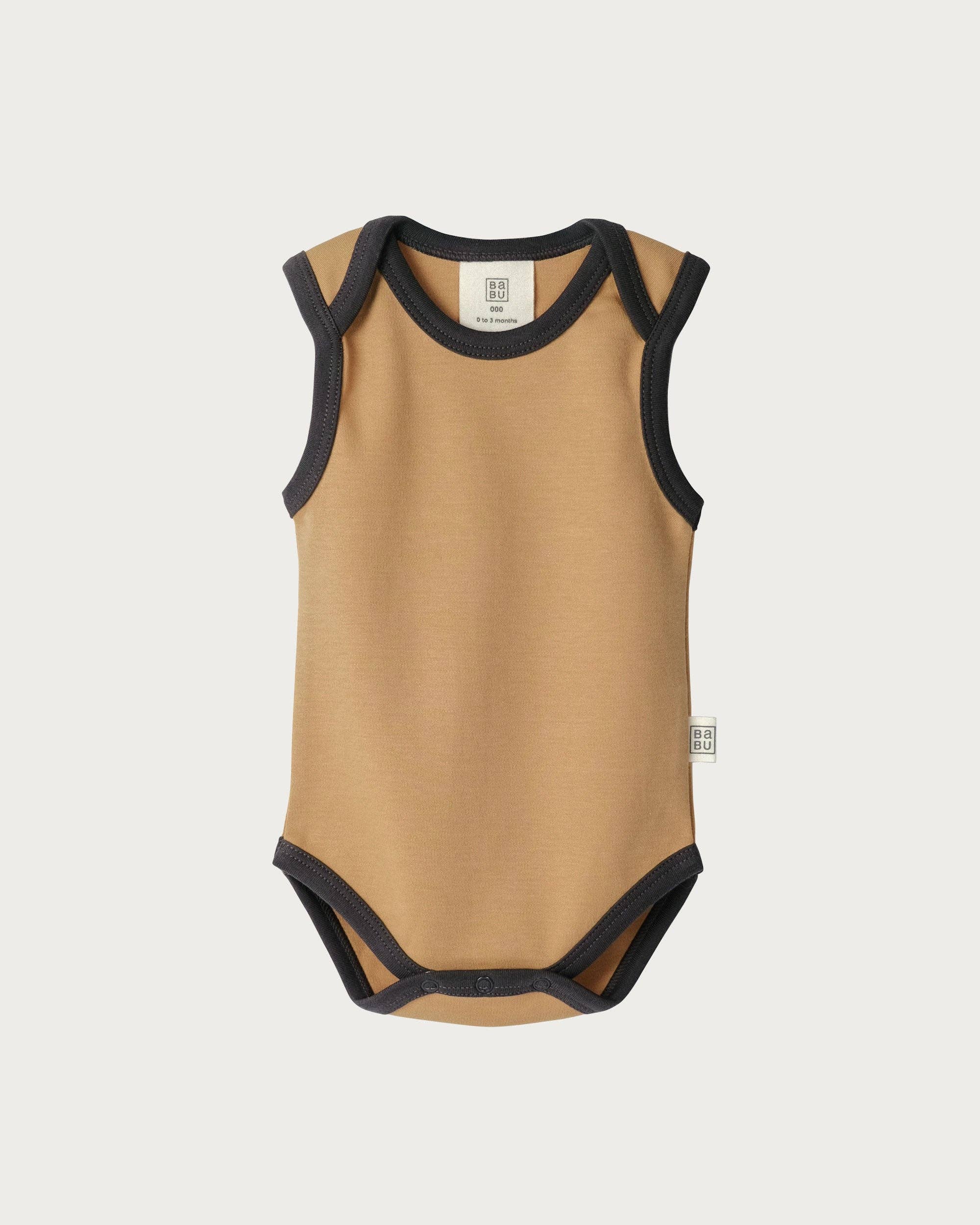 Babu - Wholesale Bodysuit (Non-Footed) - Baby - Singlet Bodysuit - Marigold Contrast0
