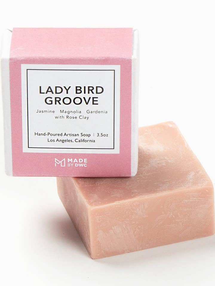 Lady Bird Groove Rose Clay Soap for wholesale by MADE by DWC