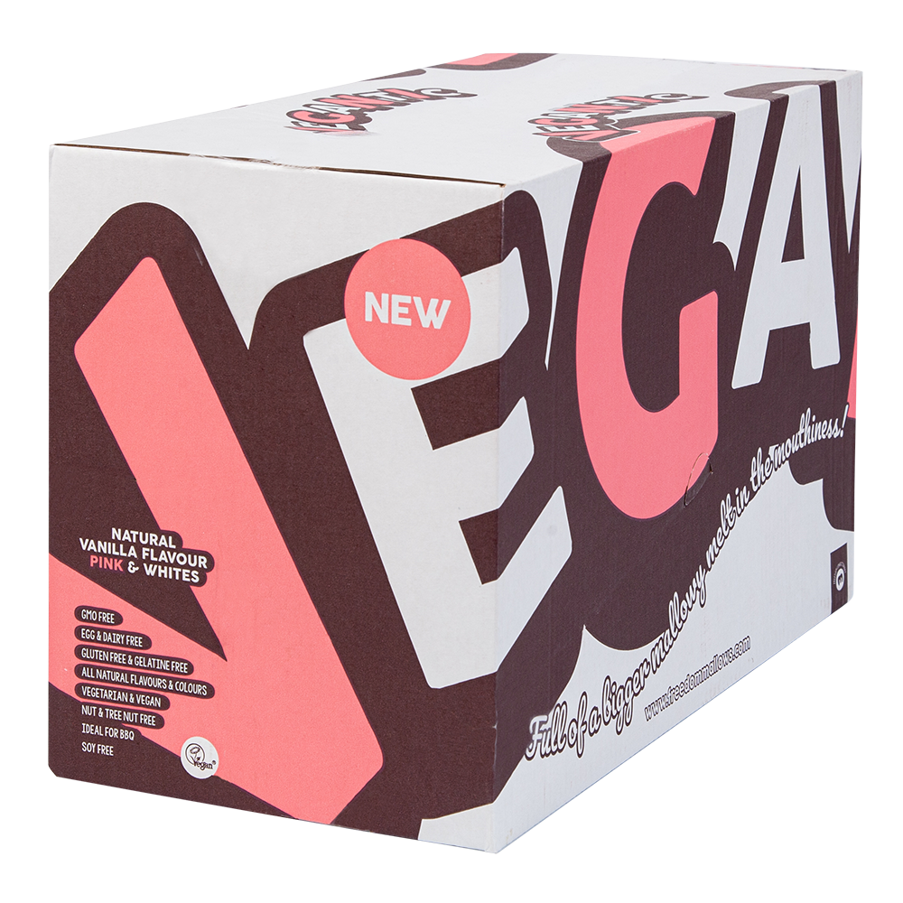 Freedom Confectionery - Wholesale Marshmallow - Vegantic Pink & White Vanilla BBQ Mallows Case of 10x105g4