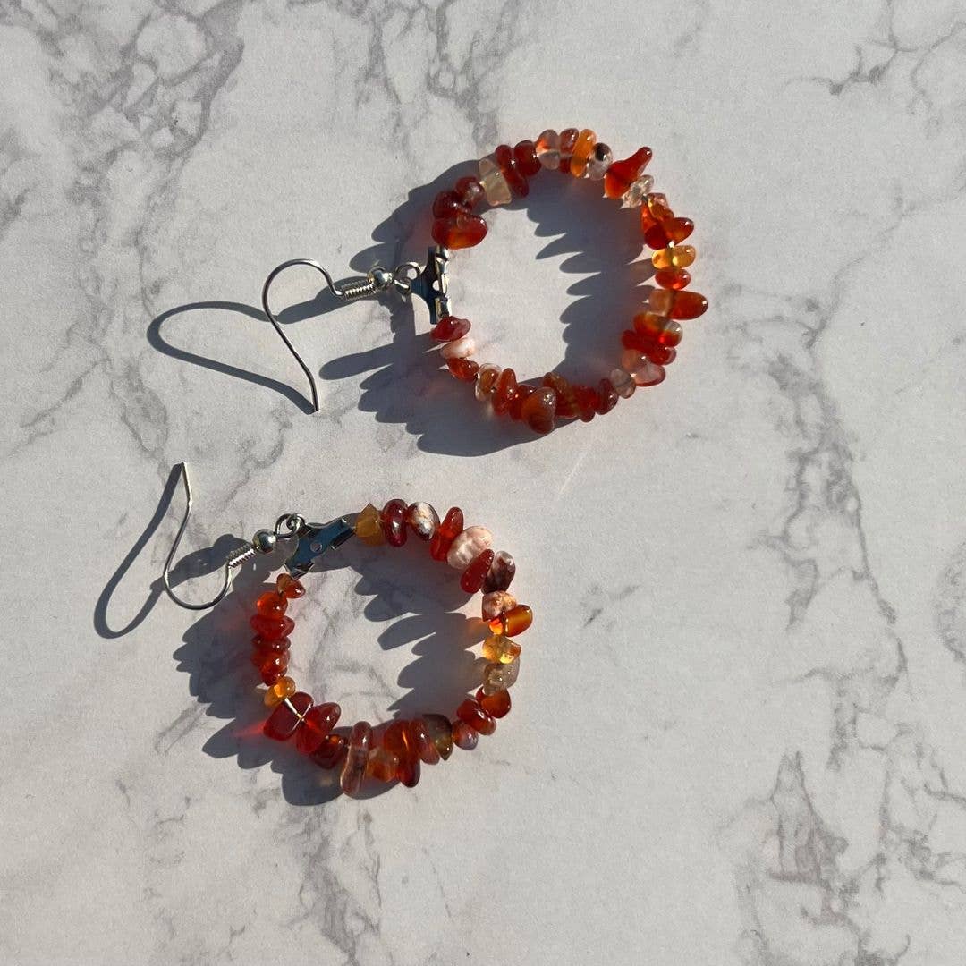 Gypsy Soul - Wholesale Dangle Earrings - Boho Gemstone Earrings Hoop - 12 Pairs10