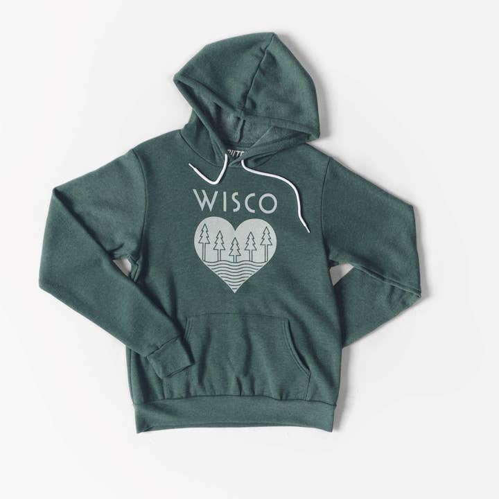 Wisco Roots Heather Forest Hoodie for wholesale by Giltee
