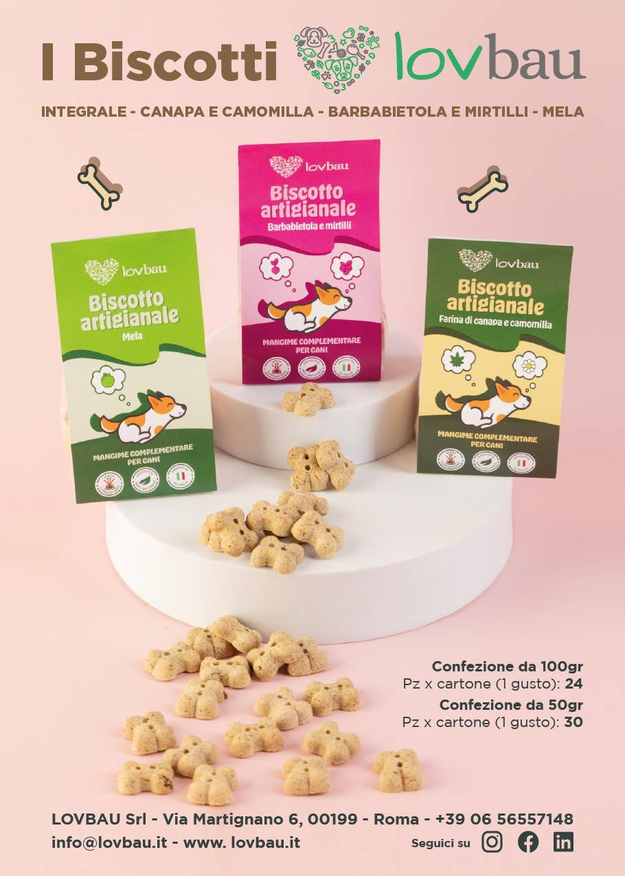 Lovbau srl - Vente Friandises – chien - Biscuits naturels à la betterave et aux myrtilles 100 g1