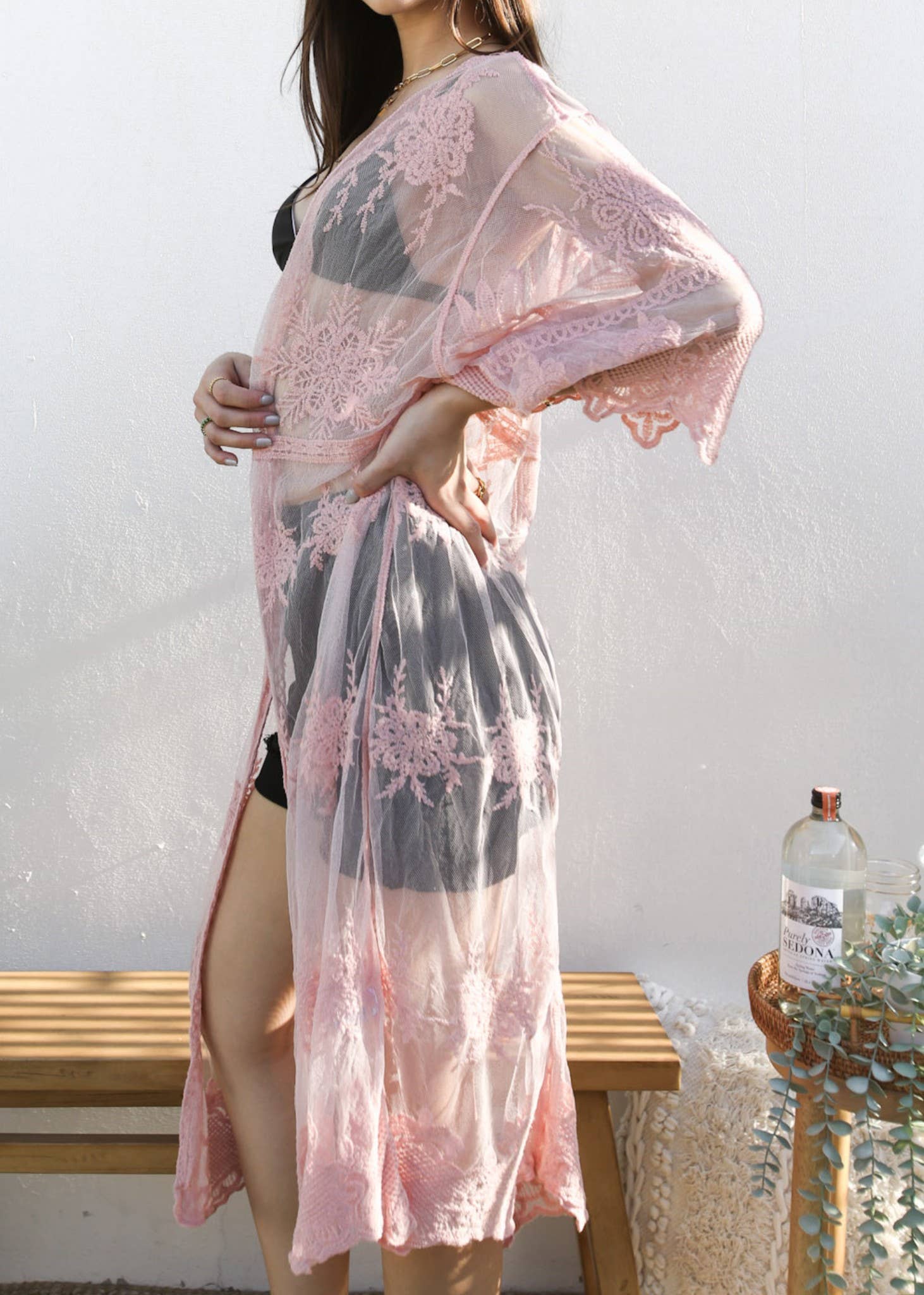 Anna Kaci Wholesale - Wholesale Kimono - Women's - Long Floral Lace Embroidered Kimono11