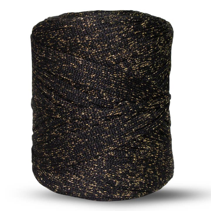Corda in Poliestere Lurex 5mm Colore Oro Nero per la vendita all'ingrosso da parte di Ganxxet, Inc.